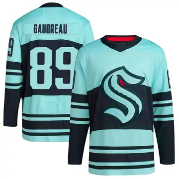 Men's Frederick Gaudreau Seattle Kraken ＃89 Authentic Teal Reverse Retro 2.0 Jersey