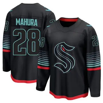 Men's Joshua Mahura Seattle Kraken ＃28 Breakaway Black Alternate Jersey