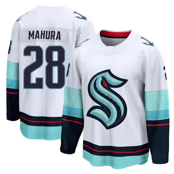 Men's Joshua Mahura Seattle Kraken ＃28 Breakaway White Away Jersey