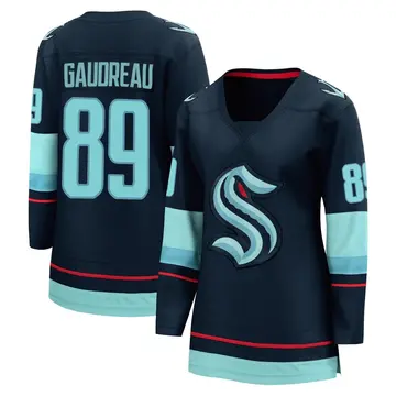 Women's Frederick Gaudreau Seattle Kraken ＃89 Breakaway Navy Home Jersey