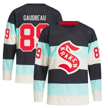 Youth Frederick Gaudreau Seattle Kraken ＃89 Authentic Blue Deep Sea 2024 Winter Classic Primegreen Jersey