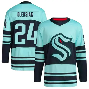 Youth Jamie Oleksiak Seattle Kraken ＃24 Authentic Teal Reverse Retro 2.0 Jersey