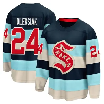 Youth Jamie Oleksiak Seattle Kraken ＃24 Breakaway Blue Deep Sea 2024 Winter Classic Jersey