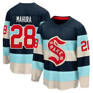 Youth Joshua Mahura Seattle Kraken ＃28 Breakaway Blue Deep Sea 2024 Winter Classic Jersey